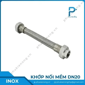 Khớp nối mềm inox DN20 hai đầu rắc co