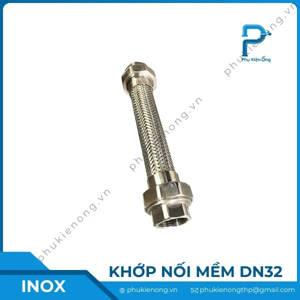 Khớp nối mềm inox DN32 lắp ren/ nối bích