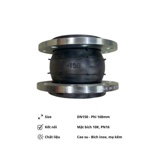 Khớp nối mềm cao su mặt bích DN150