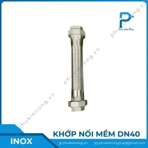 Khớp nối mềm inox DN40 lắp ren/ nối bích