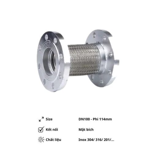 Khớp nối mềm inox DN100