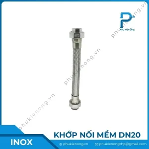 Khớp nối mềm inox DN20 hai đầu rắc co
