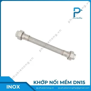 Khớp nối mềm inox DN15 dạng ren/ 2 đầu rắc co
