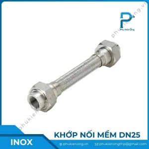 Khớp nối mềm inox DN25 lắp ren/ nối bích