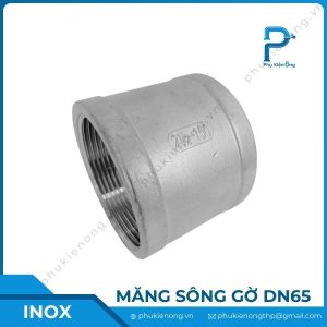 Măng sông ren inox có gờ DN65