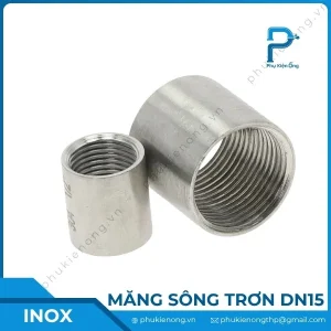 Măng sông ren trơn inox DN15