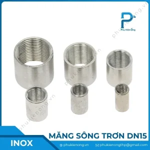 Măng sông ren trơn inox DN15