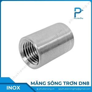 Măng sông ren trơn inox DN8