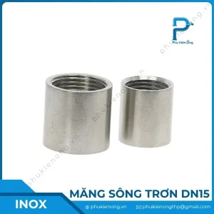 Măng sông ren trơn inox DN15
