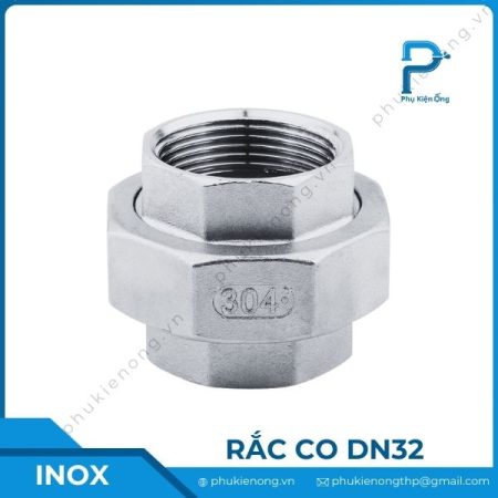 Rắc co ren inox DN32 - Phi 42