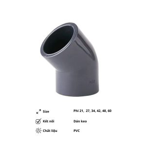 Cút nhựa PVC 135 độ