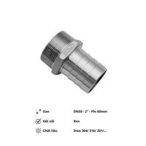 Đuôi chuột inox DN50 Phi 60mm