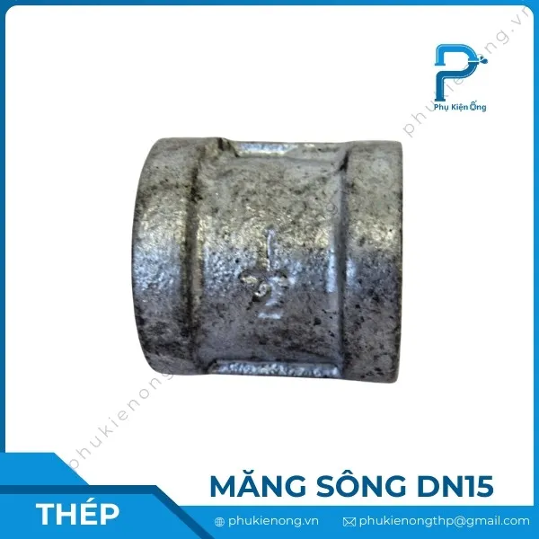 Măng sông ren mạ kẽm DN15
