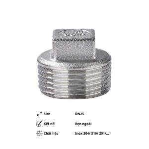 Nút bịt ren ngoài inox DN25