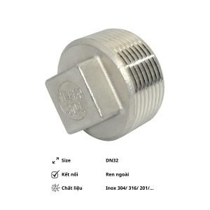 Nút bịt ren ngoài inox DN32