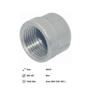 Nút bịt ren trong inox DN15