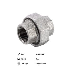 Rắc co ren mạ kẽm DN20