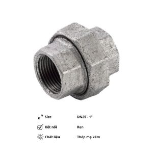 Rắc co ren mạ kẽm DN25