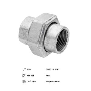 Rắc co ren mạ kẽm DN32