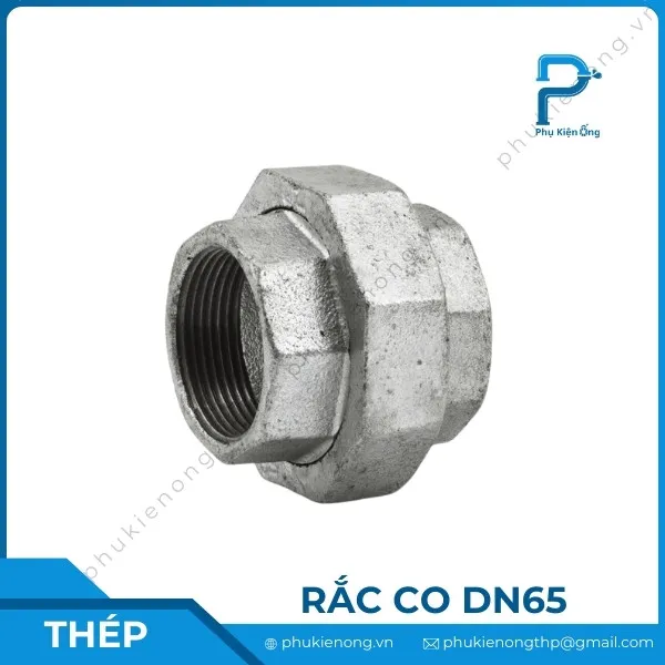 Rắc co ren mạ kẽm DN65