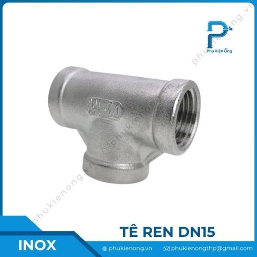 Tê ren inox DN15