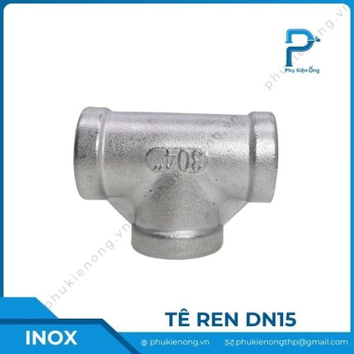 Tê ren inox DN15