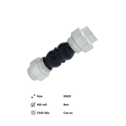 Khớp nối mềm cao su nối ren DN25