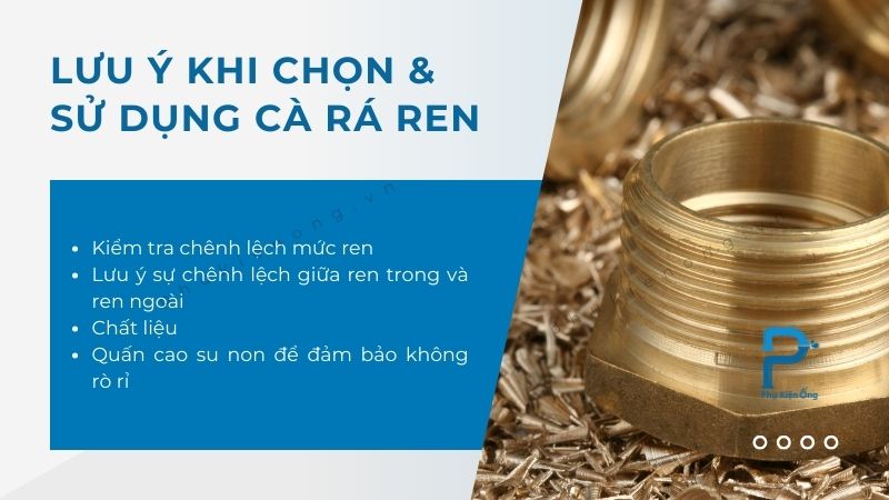 Những điều cần lưu ý khi lắp đặt cà rá ren