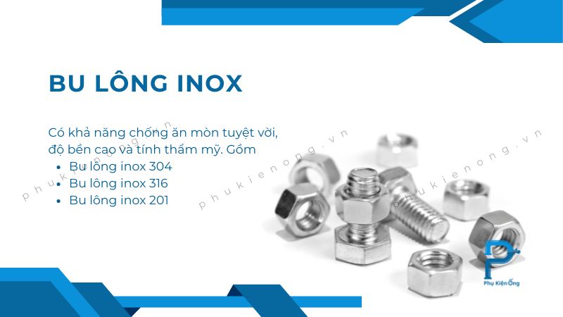 Bu lông inox chất lượng cao được ứng dụng phổ biến ở các ngành công nghiệp