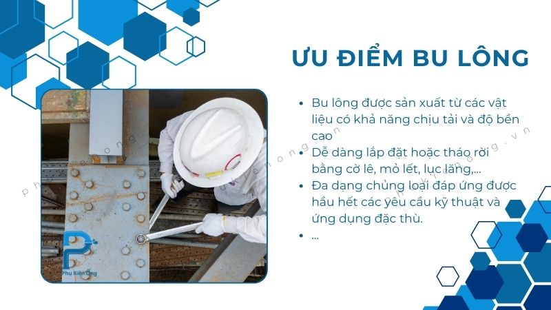 Một số ưu điểm của bu lông