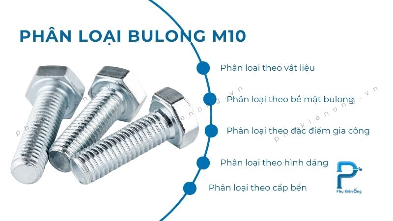 Các cách phân loại bu lông M10