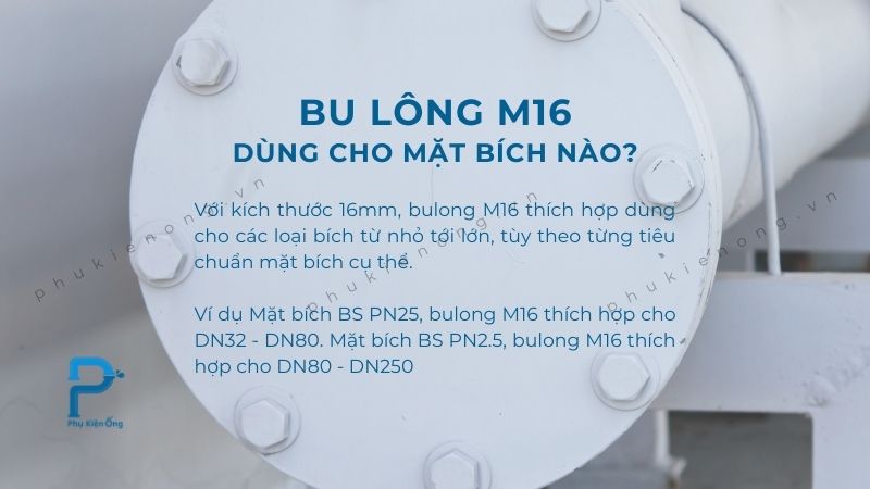 Bulong M16 dùng cho mặt bích nào?