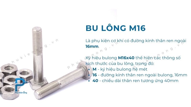 Bu lông M16 là gì?