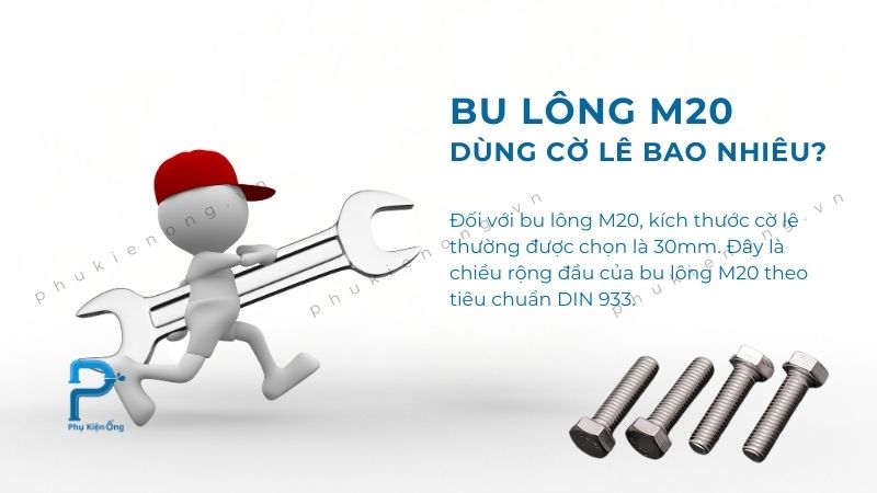 Bulong M20 dùng cờ lê 30mm