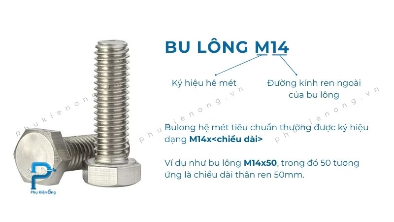 Giải mã ký hiệu bu lông M14