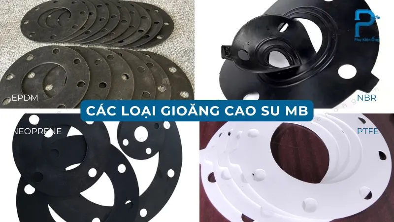 Các loại gioăng cao su mặt bích làm từ nhiều chất liệu khác nhau