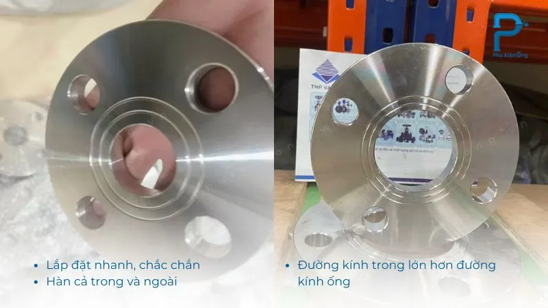 Mặt bích hàn trượt dễ dàng được lắp đặt vào hệ thống ống