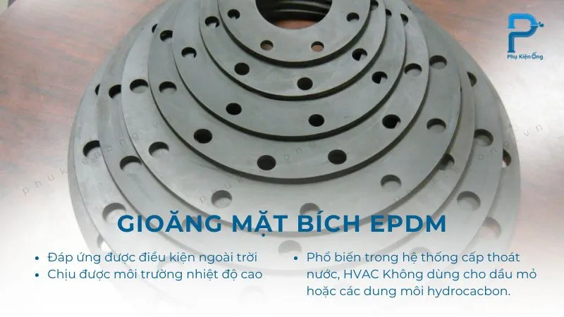 Gioăng mặt bích EPDM phổ biến trong các hệ thống công nghiệp hiện nay