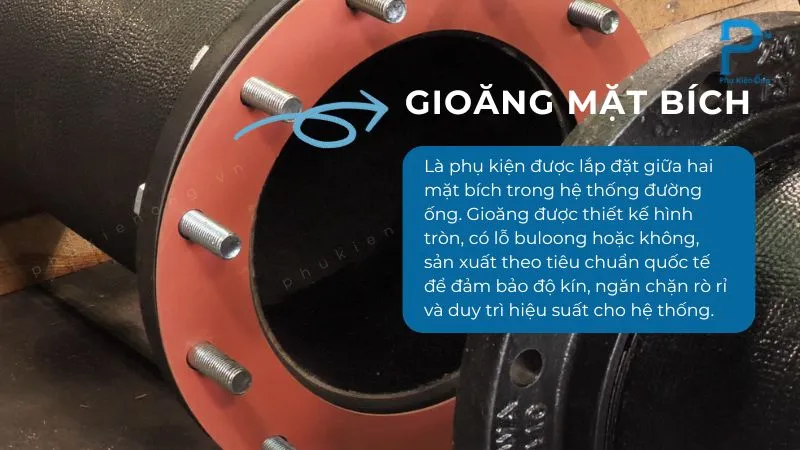 Gioăng mặt bích là phụ kiện ngăn ngừa rò rỉ hiệu quả