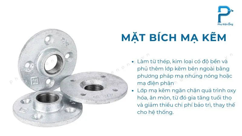 Mặt bích mạ kẽm có độ bền bỉ cao