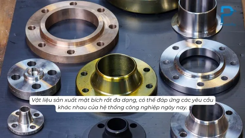 Vật liệu sản xuất mặt bích đa dạng