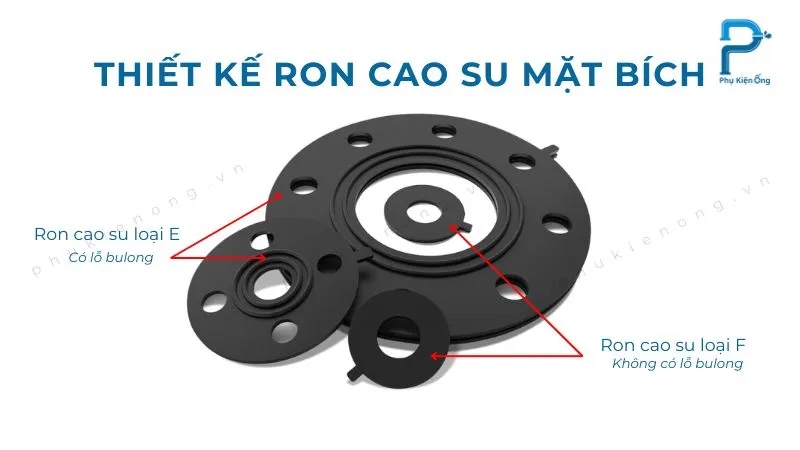 Ron cao su mặt bích có lỗ bulong và không lỗ bulong