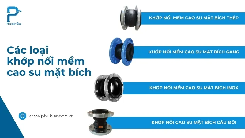Các loại khớp nối cao su mặt bích thông dụng