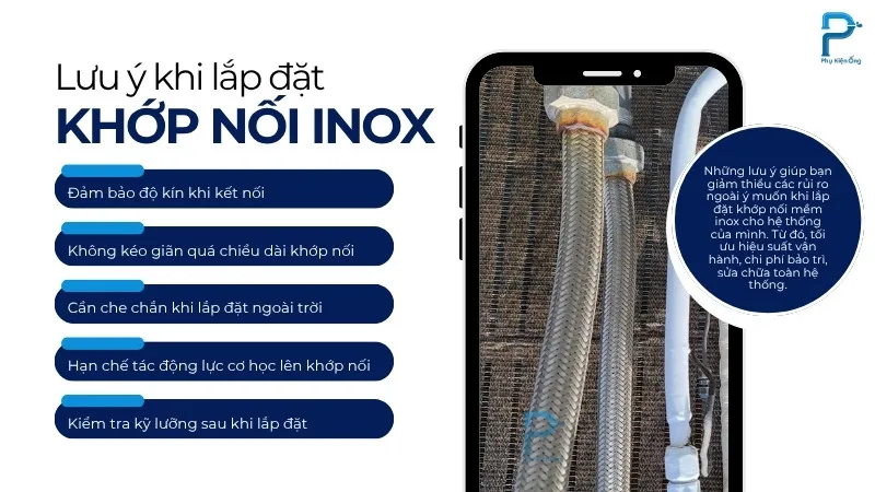 Những lưu ý khi lắp đặt khớp nối chống rung inox