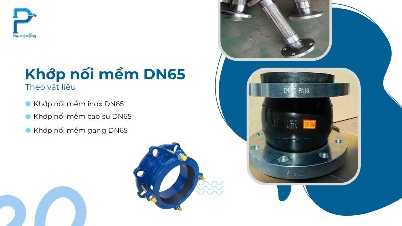 Phân loại khớp nối mềm DN65 theo vật liệu
