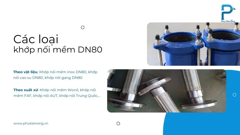 Các loại mối nối mềm DN80 phổ biến