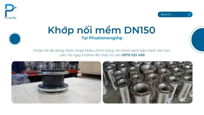 Khớp nối mềm DN150 chính hãng, chất lượng cao tại Phụ kiện ống THP