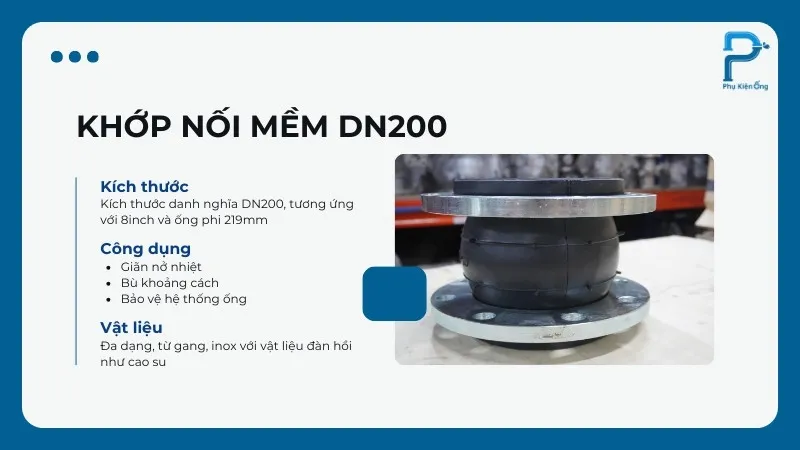 Thông tin cơ bản về khớp nối mềm DN200
