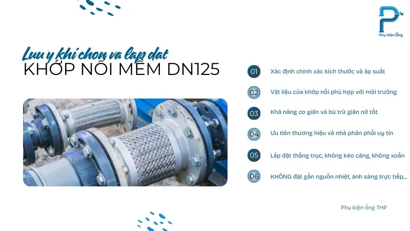 6 Lưu ý quan trọng khi chọn và lắp đặt khớp nối mềm DN125