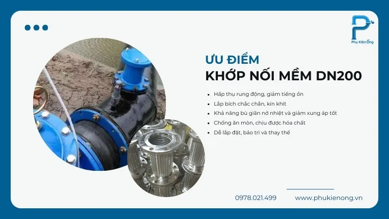 5 ưu điểm nổi bật của các loại khớp nối mềm DN200